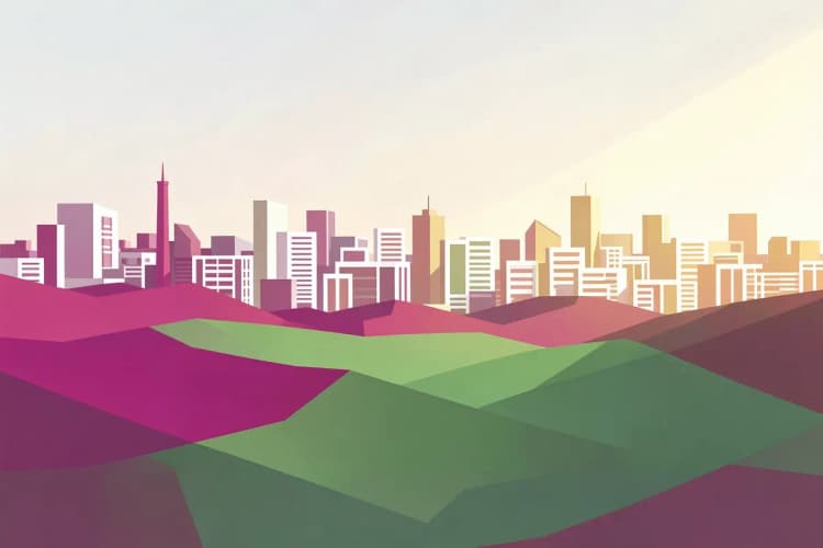 Terreno com topografia acidentada com vista para a cidade de Sorocaba ao fundo