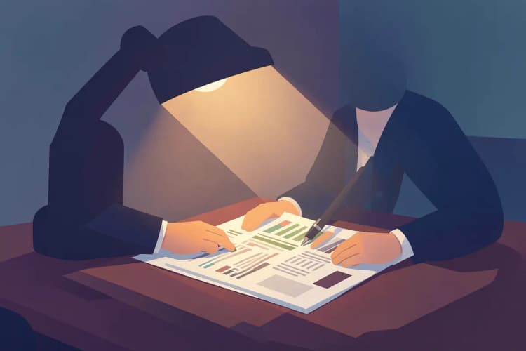 Documentos de um imóvel sendo analisados por um profissional em uma mesa